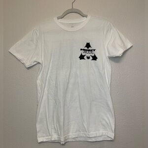 Night Mode White Graphic‎ Cotton Tee with Black Design Size S